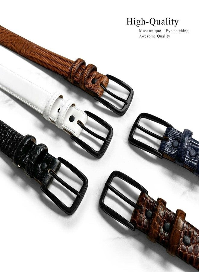 بيلتس.كوم حزام رسمي من جلد العجل الإيطالي الأصلي BS3208-BLK مع مشبك نحاسي صلب (أسود) بعرض 1-1/8 بوصة (30 مم) (أسود التمساح، 38) - Image 5