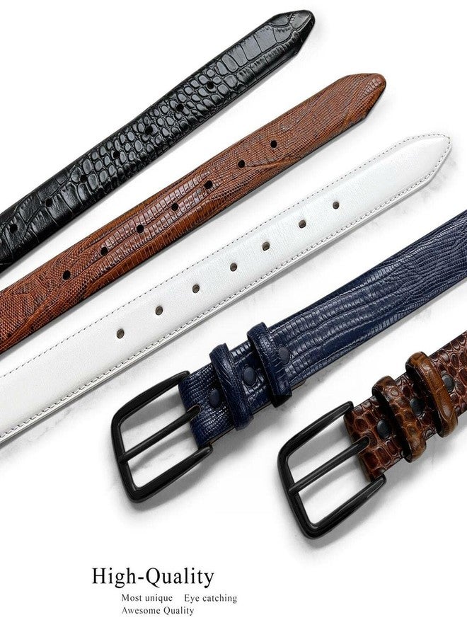 بيلتس.كوم حزام رسمي من جلد العجل الإيطالي الأصلي BS3208-BLK مع مشبك نحاسي صلب (أسود) بعرض 1-1/8 بوصة (30 مم) (أسود التمساح، 38) - Image 4