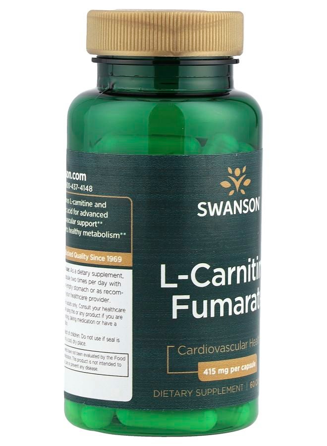 SWANSON L-Carnitine Fumarate 415 mg 60 Capsules - Image 2