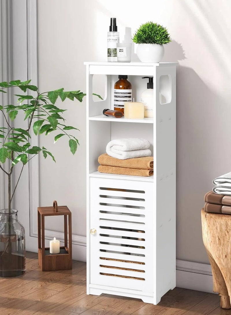 TPGP Bathroom Waterproof Cabinet,White Floor Standing Storage Cabinet Home StorageFurniture Shelf,Suitable for Toilet Bedroom Kitchen Living Room,75x22x20cm - Image 4