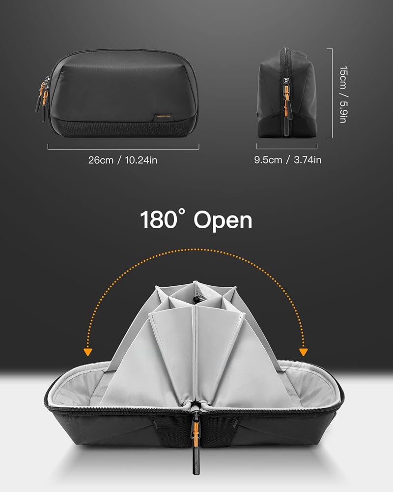Excefore Electronics Organizer Travel Case - Waterproof Tech Pouch, Large Travel-Friendly Bag for Electronic Accessories, Cable, Cord, Charger, Phone - Ideal Tech Organizer for On-the-Go - Image 2