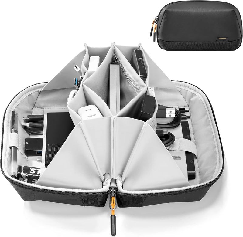 Excefore Electronics Organizer Travel Case - Waterproof Tech Pouch, Large Travel-Friendly Bag for Electronic Accessories, Cable, Cord, Charger, Phone - Ideal Tech Organizer for On-the-Go - Image 1