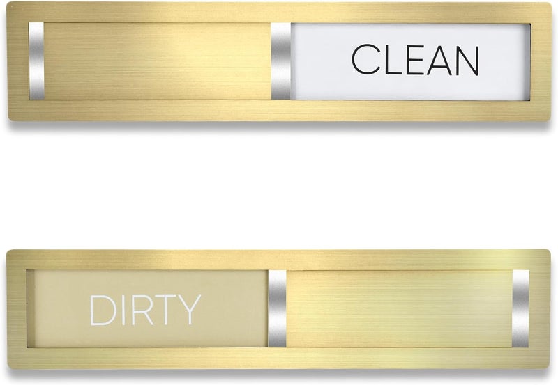 HYF DESIGN Dishwasher Magnet Clean Dirty Sign,Premium Stainless Steel Grade 304,Matte Finish Clean/Dirty Indicator with Strong Magnet, Home Kitchen Decor & Thoughtful Gift for Friends​(Golden-03) - Image 1