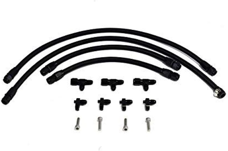 A-Team Performance LS LSX LS1 LS2 LS6 LM7 Steam Vents Kit with Hardware and Hoses -4 AN Complete Coolant Crossover Black - Image 1