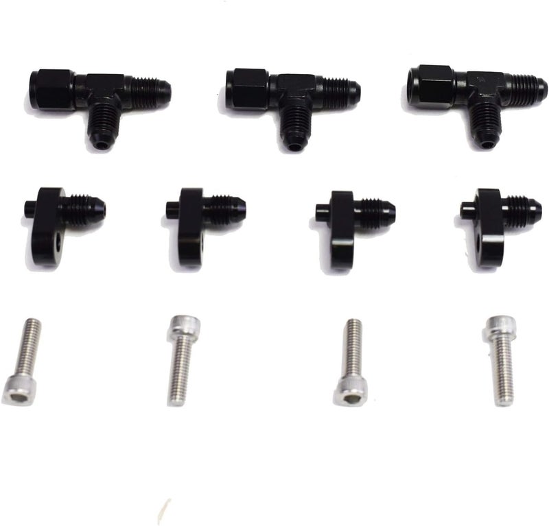 A-Team Performance LS LSX LS1 LS2 LS6 LM7 Steam Vents Kit with Hardware and Hoses -4 AN Complete Coolant Crossover Black - Image 5