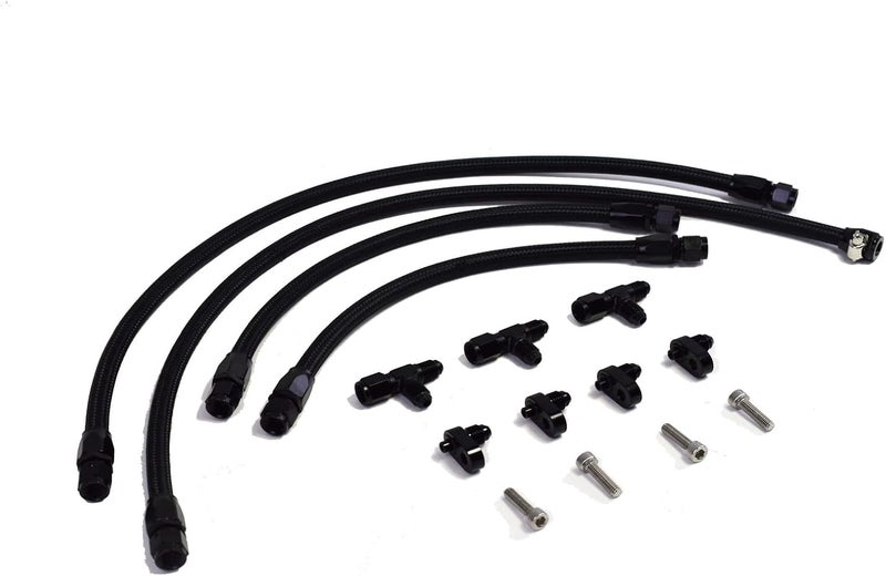 A-Team Performance LS LSX LS1 LS2 LS6 LM7 Steam Vents Kit with Hardware and Hoses -4 AN Complete Coolant Crossover Black - Image 2