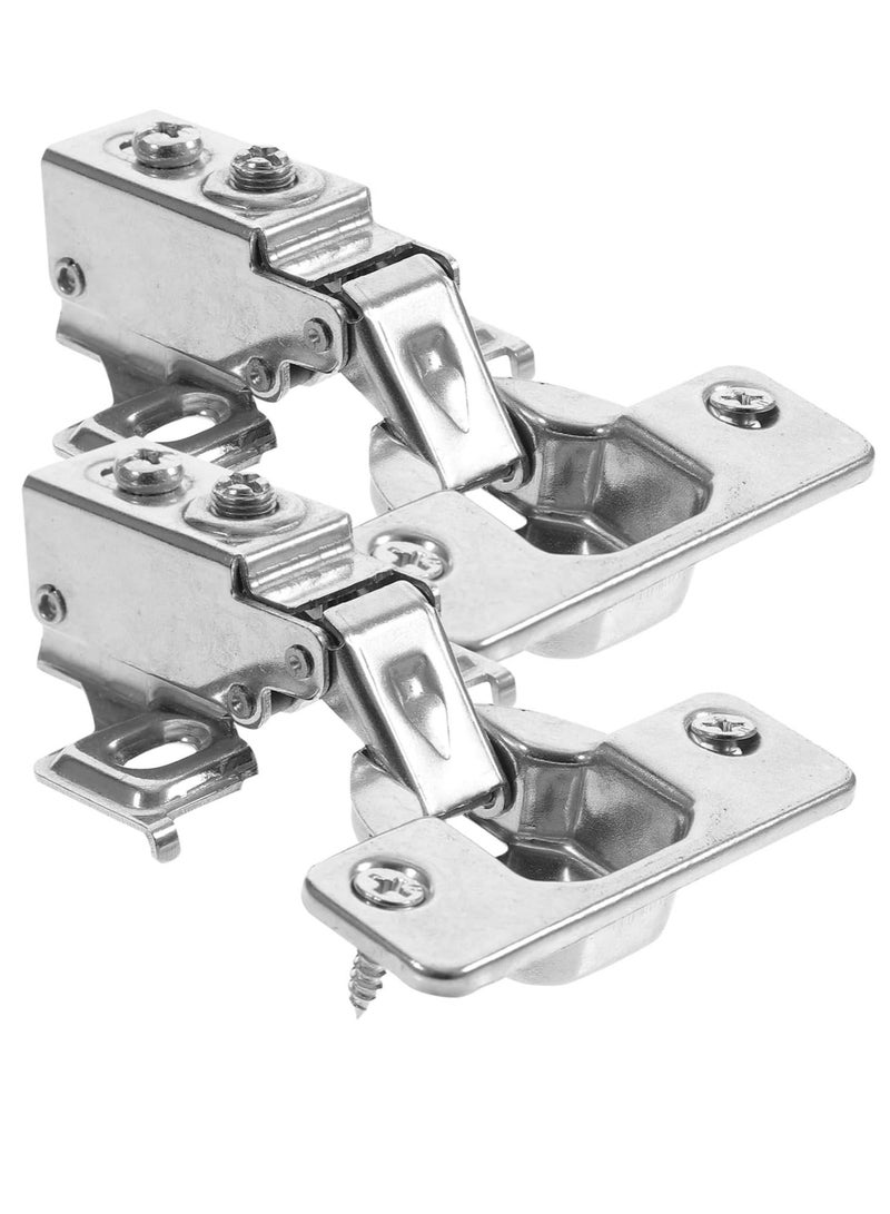 2pcs Jib Hinge Hidden Hinges Cabinet Accessory Pro Press Stainless Steel Rack Shelving Kitchen Cabinet Accessories Kitchen Cabinet Door Hinges Hidden Door Hinge Cupboard Hinge Iron  - Image 1
