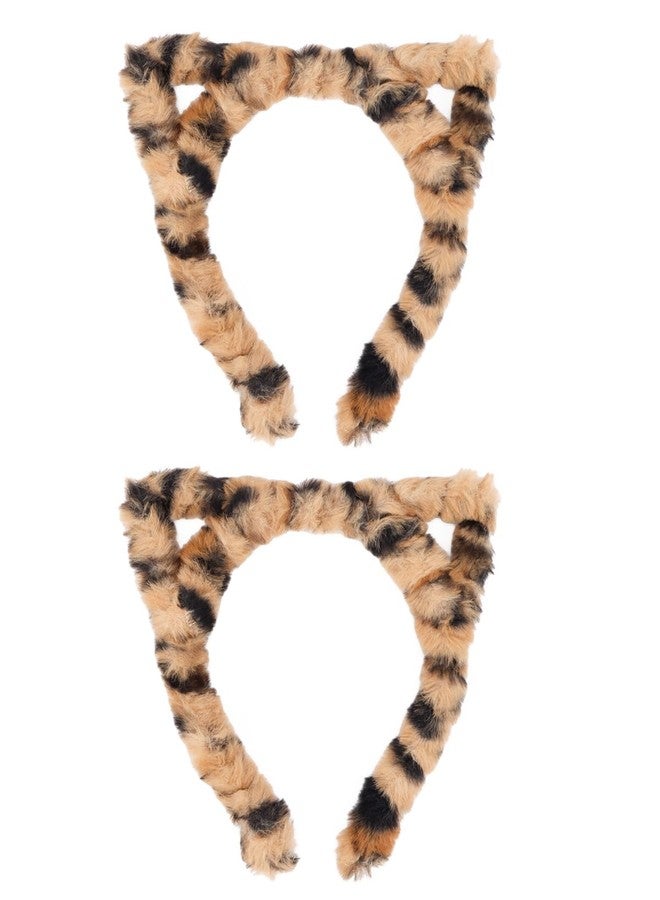 ANBALA 2Pcs Cheetah Ears Headband for Women Girls Furry Cat Hairbands Leopard Ears Headband - Image 1