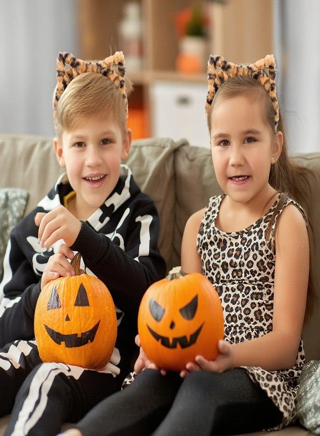 ANBALA 2Pcs Cheetah Ears Headband for Women Girls Furry Cat Hairbands Leopard Ears Headband - Image 5