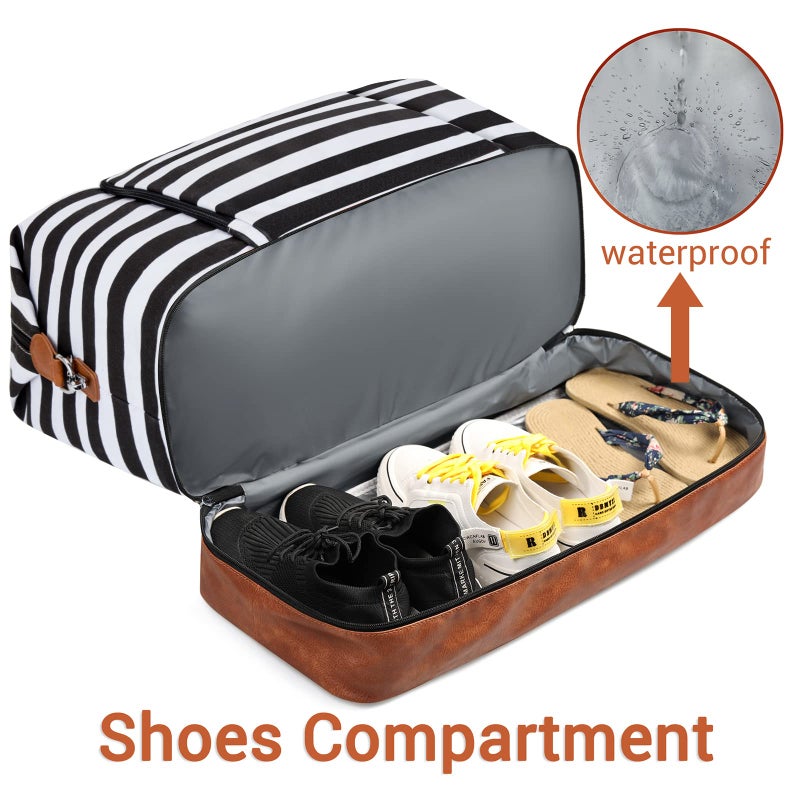TIBES Travel Weekender Bag for Women, 21" Overnight Bag with Shoe Compartment 50L Large Travel Duffel Bag Carry On Tote for Weekend, Overnight, Business Trips, Water Resistant - Image 4