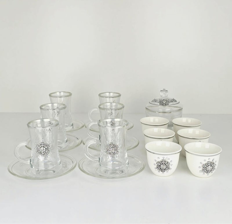 Damanhoor Thermos Set 22Piece 6Tea Cup With 6Soucer 6Cawa Cup 1Sugar Bowl  2Thermos 1Tray - Image 4