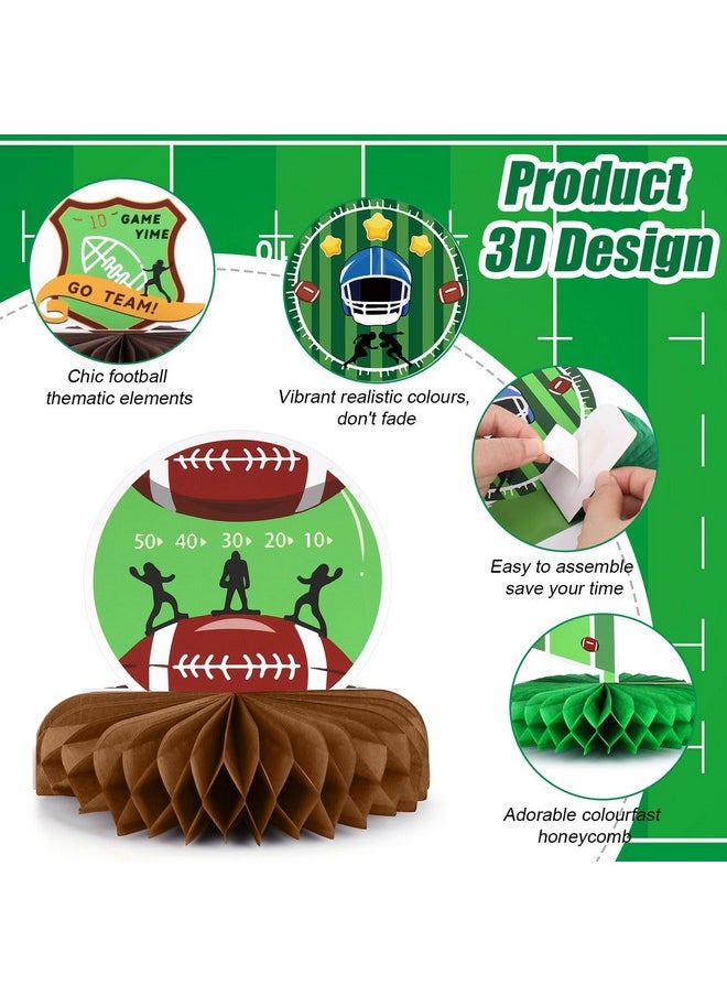 PalkSky 10 Pcs Football Superbowl Party Decorations 2024,Football Theme Silhouette 3D Honeycomb Centerpiece Table Decor, Football Gameday Tailgate Party Supplies  - Image 4