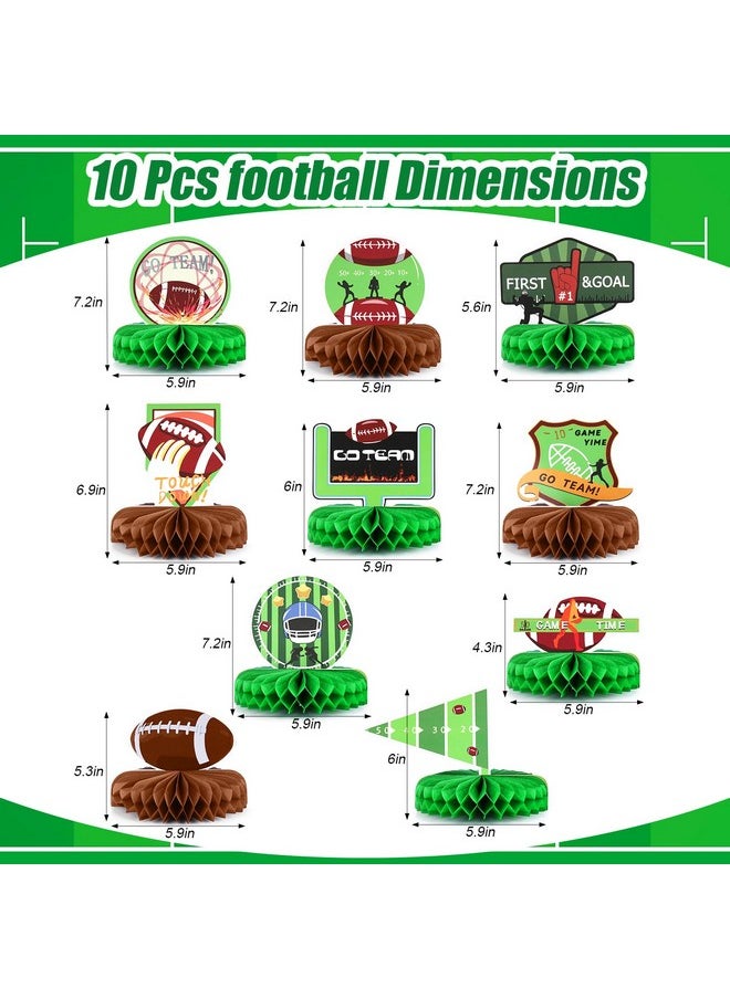PalkSky 10 Pcs Football Superbowl Party Decorations 2024,Football Theme Silhouette 3D Honeycomb Centerpiece Table Decor, Football Gameday Tailgate Party Supplies  - Image 2