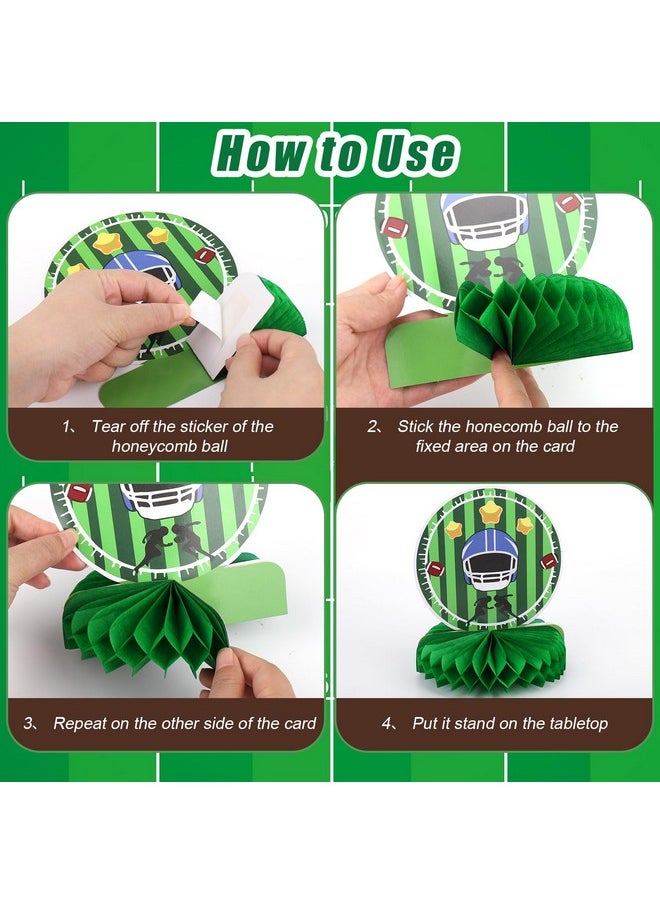 PalkSky 10 Pcs Football Superbowl Party Decorations 2024,Football Theme Silhouette 3D Honeycomb Centerpiece Table Decor, Football Gameday Tailgate Party Supplies  - Image 3