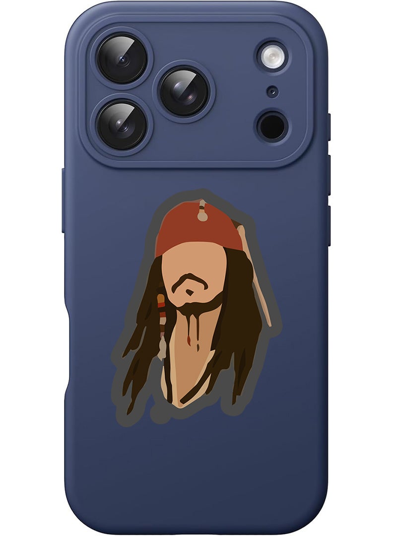 Theodor Protective Slim Fit Case Liquid Silicone Cover with Full Body Protection Anti-Scratch Shockproof Case For Apple iPhone 17 Pro (Blue) Pirate - Image 1