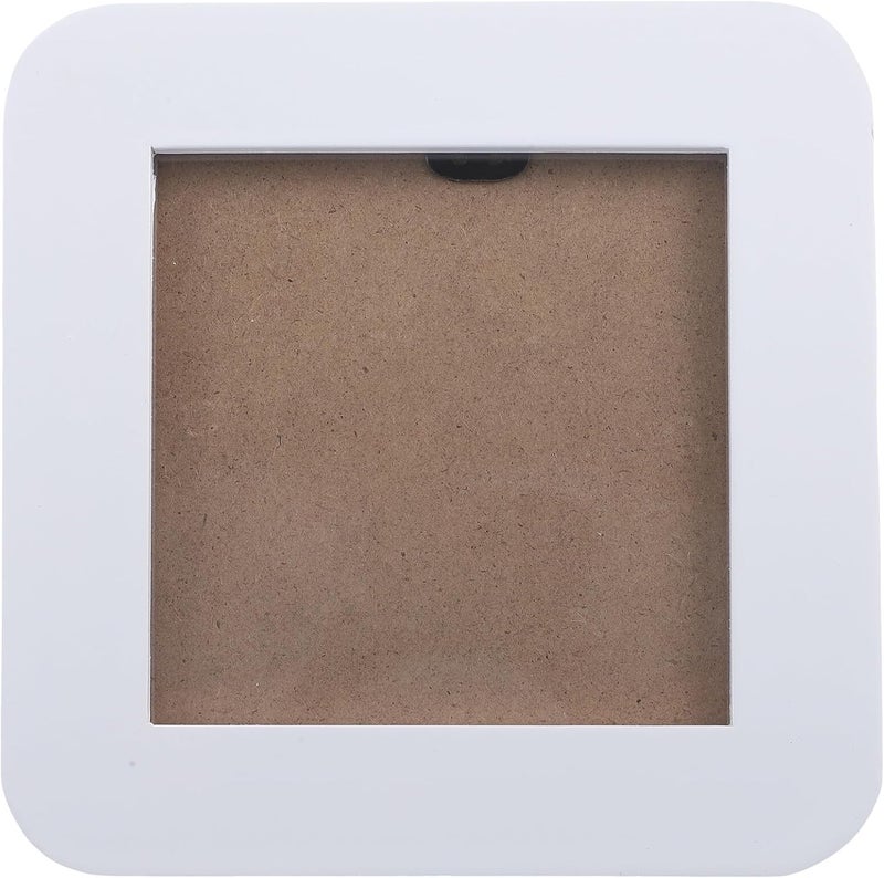 Wooden Mini Photo Frame 3-inch Square Desk Picture Frame for Wedding and ’s Id Photos 9x9cm White Inner Border - Image 1