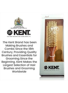 KENT Kent DA4S Finest Women's Danta Wood, Soft White Bristle, Narrow Grooming Hair Brush - Fine or Thinning Hair, Promotes Shine / Stimulates Scalp  - Image 5