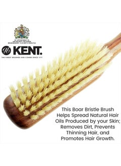 KENT Kent DA4S Finest Women's Danta Wood, Soft White Bristle, Narrow Grooming Hair Brush - Fine or Thinning Hair, Promotes Shine / Stimulates Scalp  - Image 3