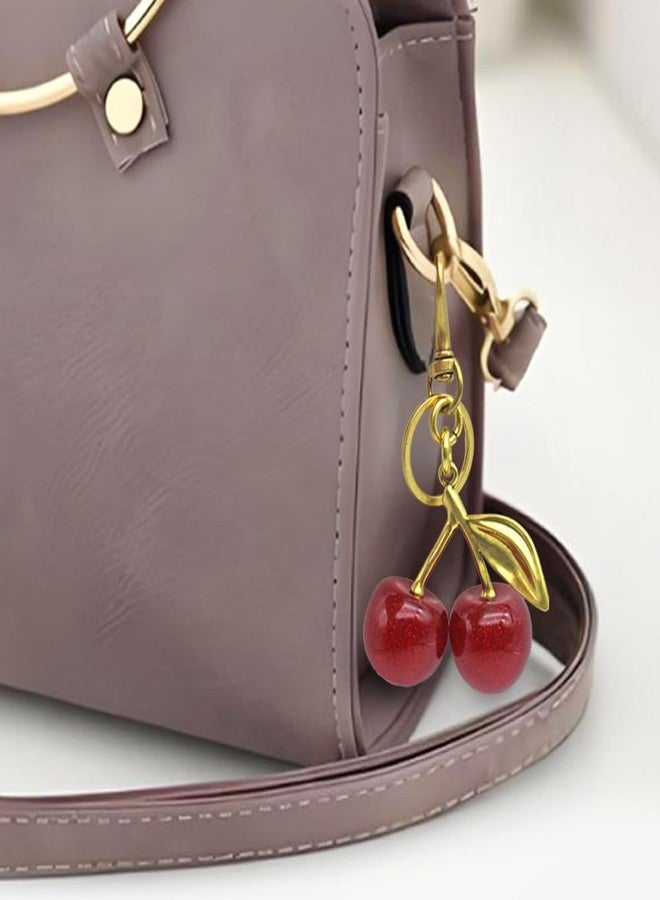 AFUNTA 2 PCS Key Chains Women Cute, Bright Cherry Keychain Bag Charms, Purse Chain, Keychains for Bags, Wallets, Car Key - Image 3