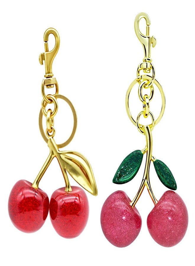 AFUNTA 2 PCS Key Chains Women Cute, Bright Cherry Keychain Bag Charms, Purse Chain, Keychains for Bags, Wallets, Car Key - Image 1
