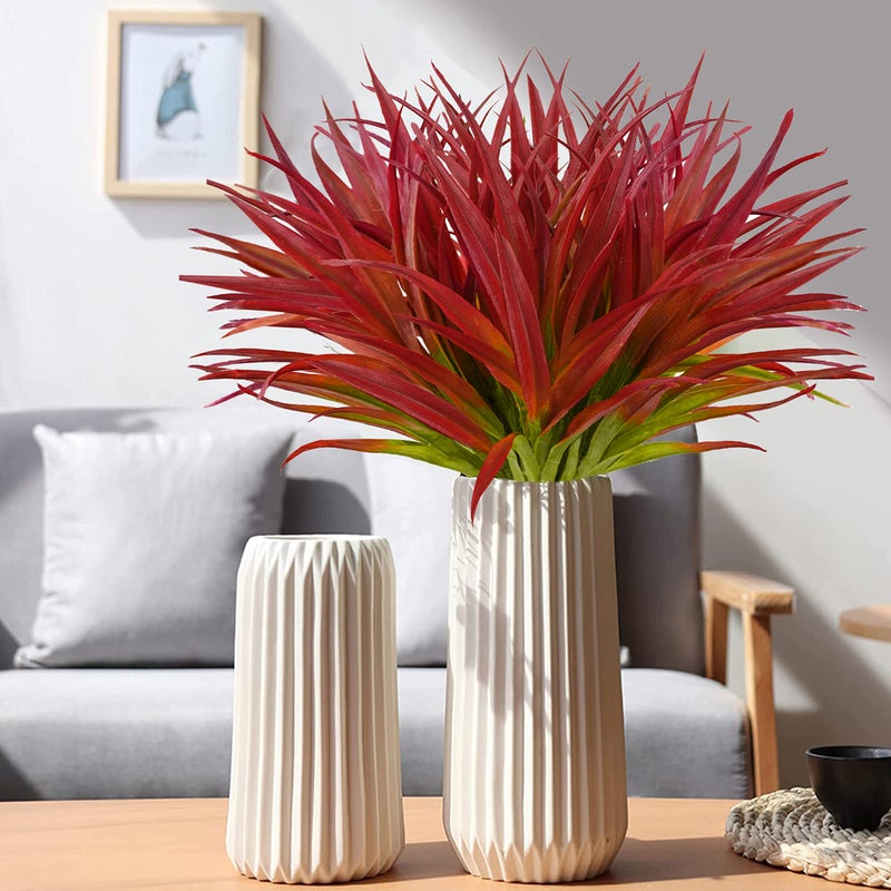 AUMVEYI 8 Pcs Outdoor Fake Plants UV Resistant Artificial Tall Grass Plants Faux Tropical Flowers Bushes DÃ©cor Fall Winter Summer Planters Patio Front Door Porch Plastic Greenery & Shrubs Decoration - Image 2