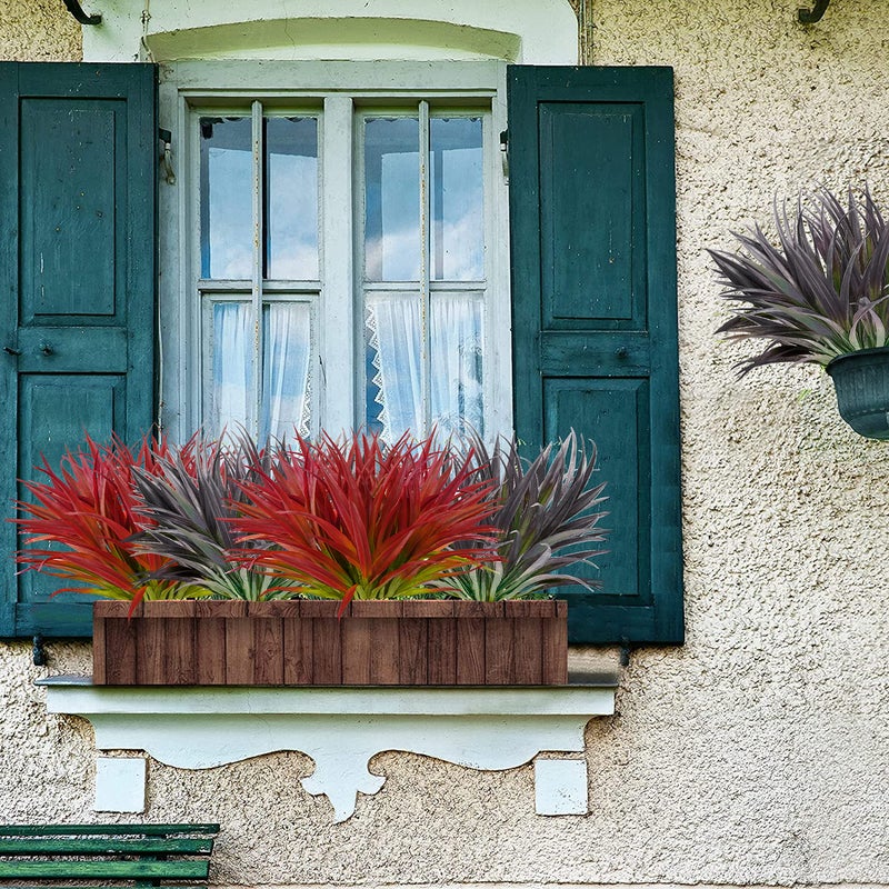 AUMVEYI 8 Pcs Outdoor Fake Plants UV Resistant Artificial Tall Grass Plants Faux Tropical Flowers Bushes DÃ©cor Fall Winter Summer Planters Patio Front Door Porch Plastic Greenery & Shrubs Decoration - Image 5