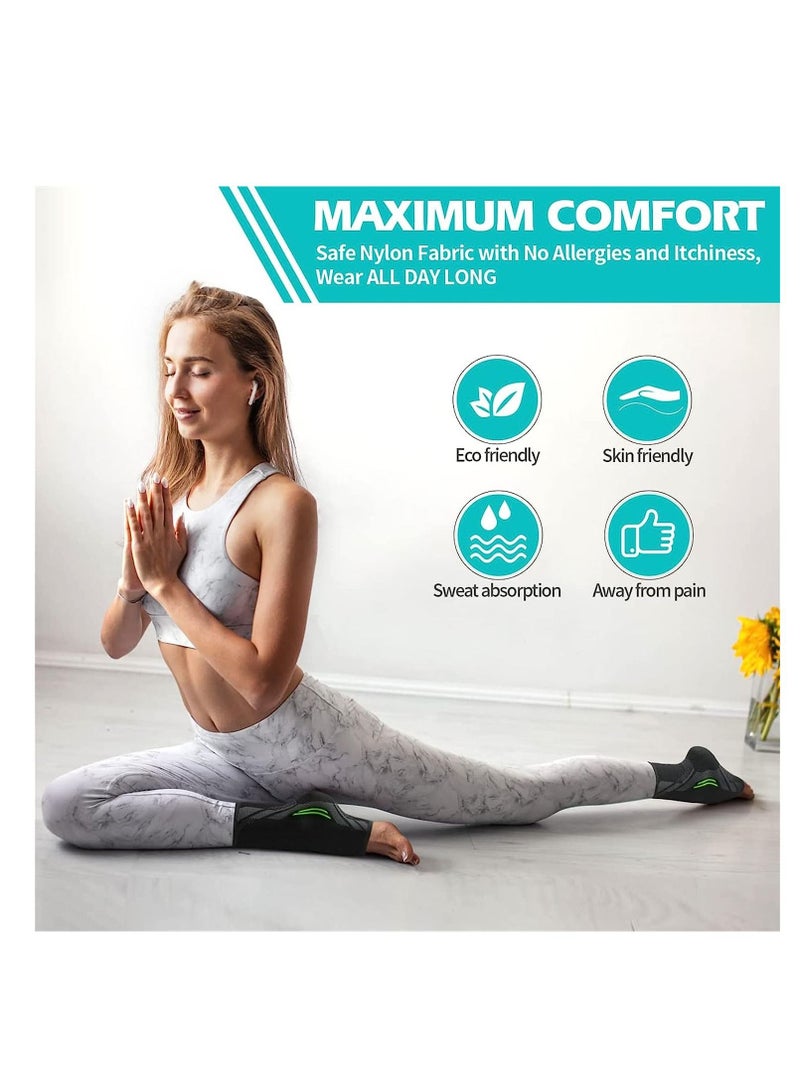 Excefore Ankle Brace Compression, 1 Pair Ankle Sleeve for Sprained Ankle, Injury Recovery, Joint Pain, Achilles Tendonitis Support, Plantar Fasciitis Sock Reduce Swelling, Heel Spur Pain (L)  - Image 2