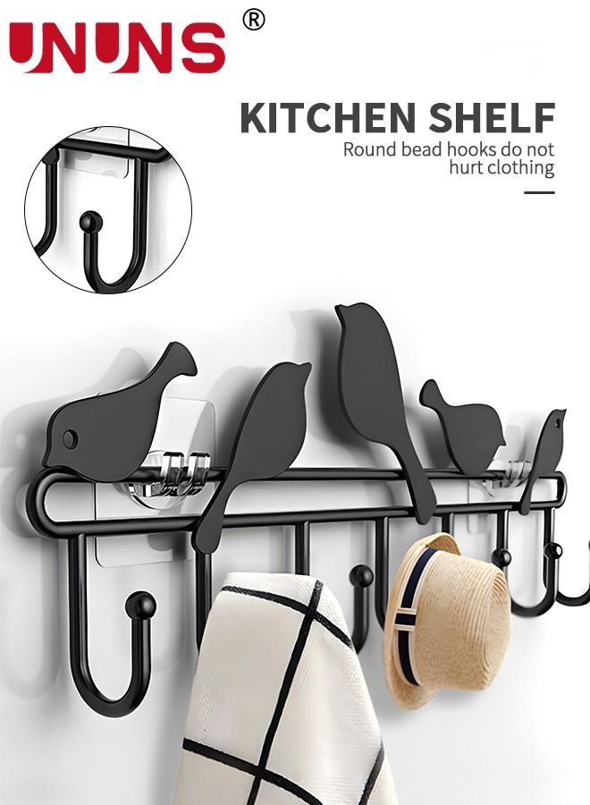 Over The Door Hooks, 3 Pack, Metal, Black, 7 Hooks - Image 2