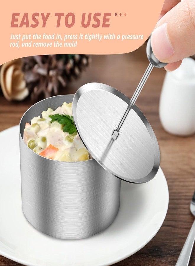 Cyrox Sushi Making Mold Stainless Steel Round Pastry Ring Cake Forming Rings with Pusher Food Presentation Rings Tartare Round Cake/Pastry Ring Easy to use for Kitchen (1Set of 3Pcs) - Image 4