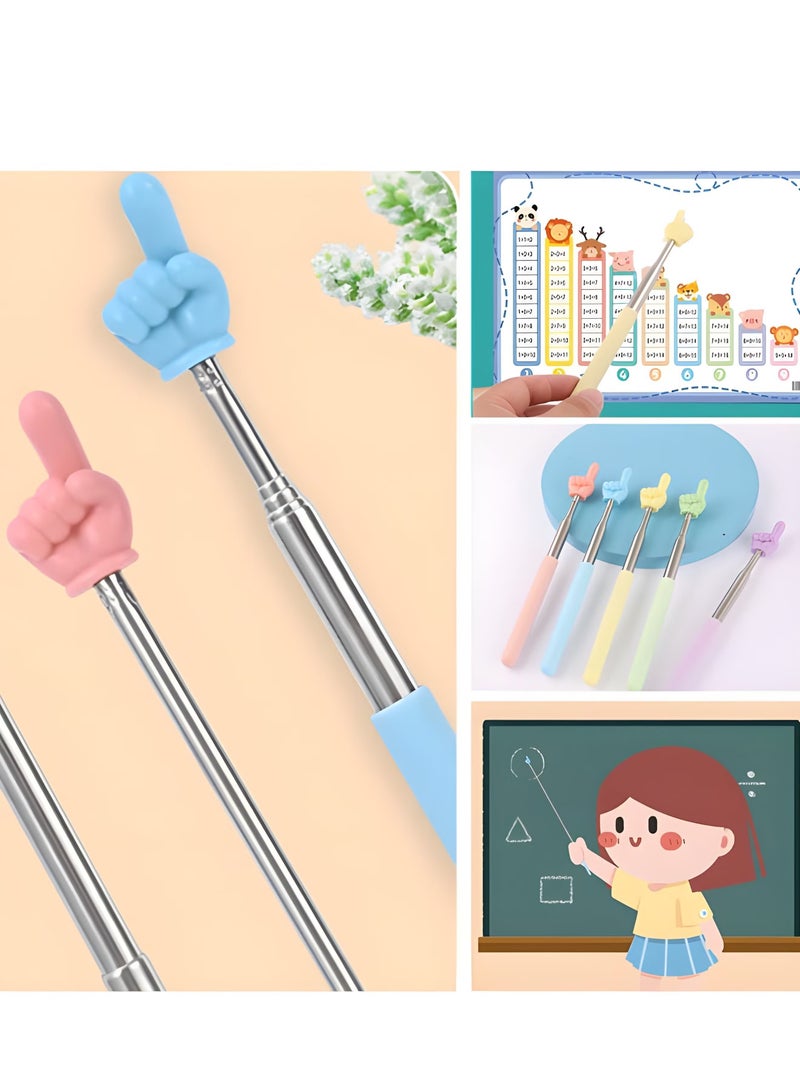 JIMATOR 5 PCS Children Finger Reading Stick, Point Reading Pen Kindergarten Student Teacher Teaching Reading Picture Book Finger Shape Mini Pointer Stick - Image 3