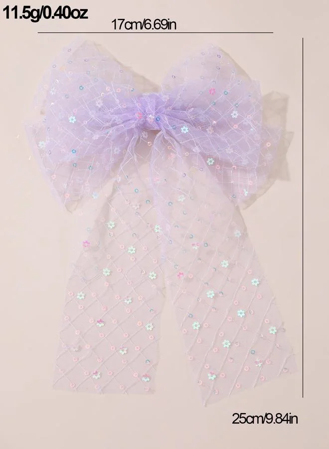 Take Two  Girls Purple Sequin Bow Hair Clip for Women | Best Price UAE