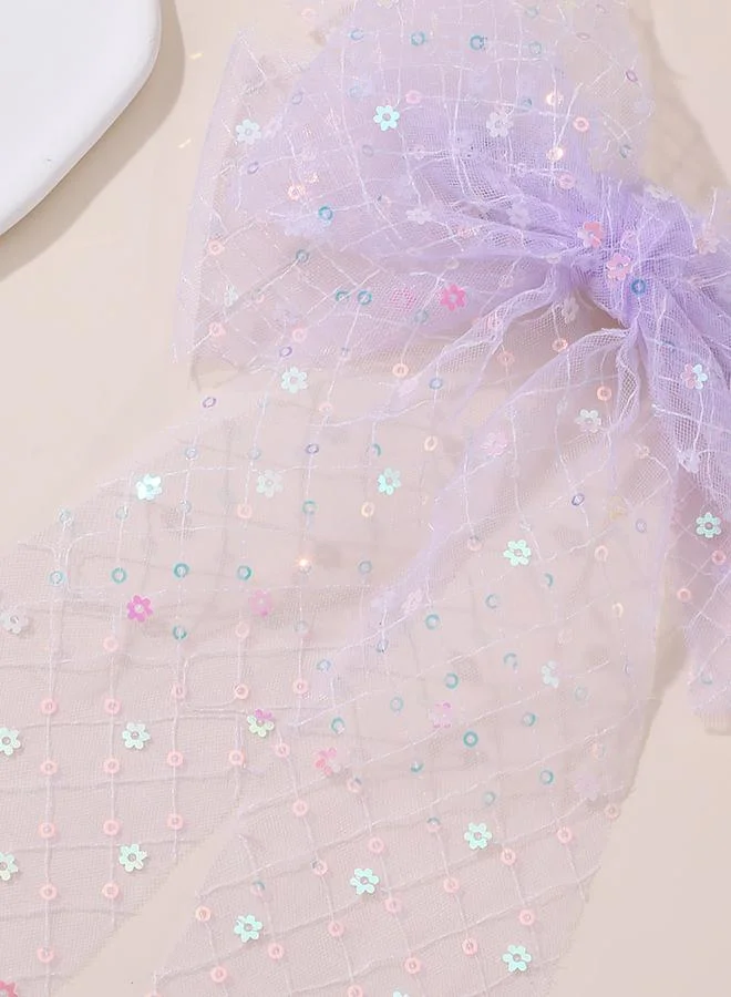 Take Two  Girls Purple Sequin Bow Hair Clip for Women | Best Price UAE