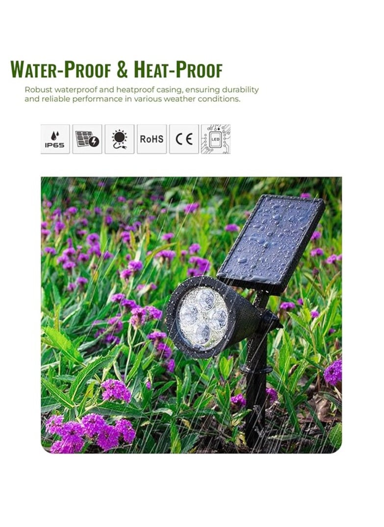 MODI Pack of 4 Solar Spike Light - 2W, SMD LED Red Light | Outdoor LED Landscape Light Waterproof | Spotlight with Spiked Stand for Garden, Lawn, Backyard (Red)  - Image 3