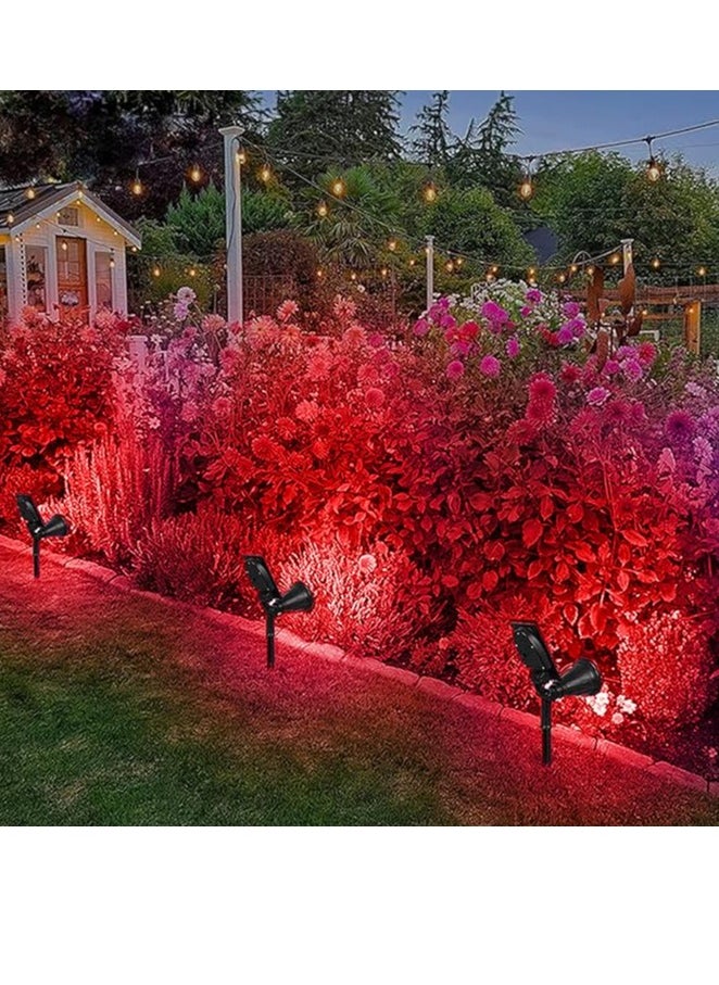 MODI Pack of 4 Solar Spike Light - 2W, SMD LED Red Light | Outdoor LED Landscape Light Waterproof | Spotlight with Spiked Stand for Garden, Lawn, Backyard (Red)  - Image 5