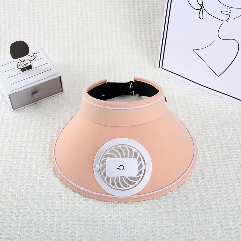Summer UV Sun Hat with Fan, Face Cover, Large Brim, Visor, Women's Fashion Rechargeable Hat - Image 4