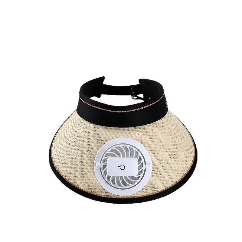 Summer UV Sun Hat with Fan, Face Cover, Large Brim, Visor, Women's Fashion Rechargeable Hat - Image 5