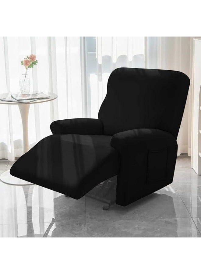 general Milk silk brushed single/multi-person chaise longue cover Stretch armchair cover with pocket trim Spandex fabric chaise longue sofa cover Suitable for living, bedroom, family - Image 2