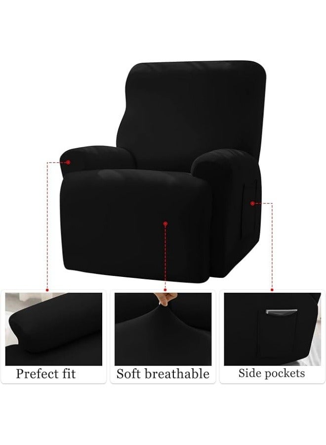 general Milk silk brushed single/multi-person chaise longue cover Stretch armchair cover with pocket trim Spandex fabric chaise longue sofa cover Suitable for living, bedroom, family - Image 4