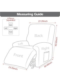 General Milk silk brushed single/multi-person chaise longue cover Stretch armchair cover with pocket trim Spandex fabric chaise longue sofa cover Suitable for living, bedroom, family  - Image 5