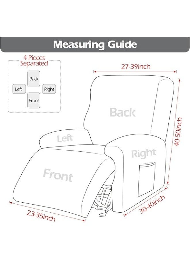 general Milk silk brushed single/multi-person chaise longue cover Stretch armchair cover with pocket trim Spandex fabric chaise longue sofa cover Suitable for living, bedroom, family - Image 5