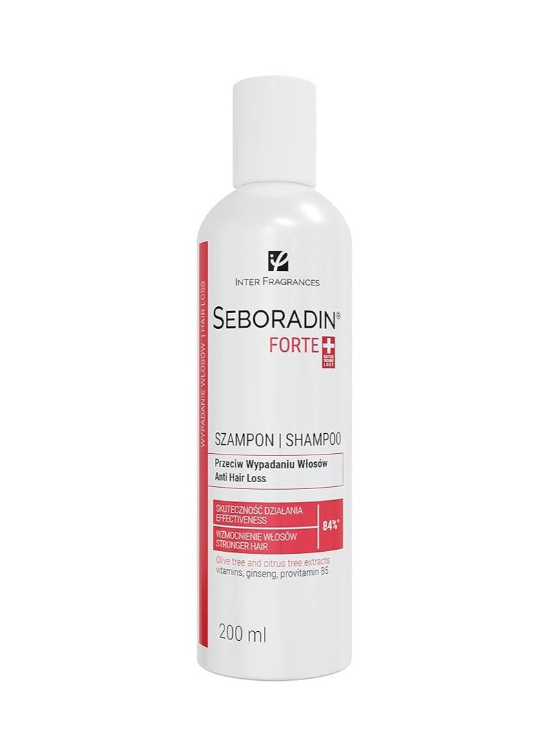 Seboradin Inter Fragrances Seboradin Forte Strengthening Shampoo with Vitamins, Ginseng & Provitamin B5 for Weak & Thinning Hair 200 ml 