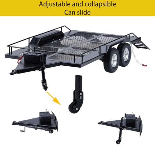 DJX RC Trailer110 Scale Trailer with Light Strip Suitable for Axial D90 D110 SCX10 TRX4 Redcat GEN7 GEN8 CC01 CC02 Etc 110 RC Crawler Car - Image 5