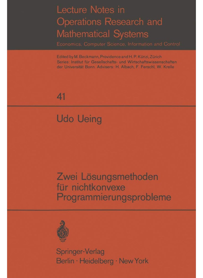 Zwei Lösungsmethoden für nichtkonvexe Programmierungsprobleme 