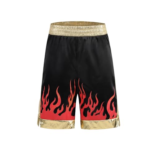 GRAJTCIN Boxer Costume Boxing Robe with Hood Boxer Shorts Costume Set Flame XL - Image 4