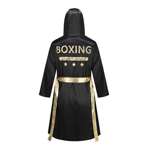GRAJTCIN Boxer Costume Boxing Robe with Hood Boxer Shorts Costume Set Flame XL - Image 2