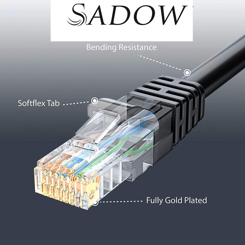Sadow outdoor RJ45 Ethernet Internet Cable 1024 MBPS/1 Gigabit Cat5e Faster Than Cat5 Internet Network Rj45 LAN Cable Patch Cord Computer Connector Cable for Desktop/Laptop/Routers (10m) (30) - Image 3