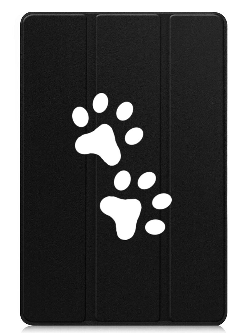 Theodor Protective Flip Case For OnePlus Pad 2 (2024) & OnePlus Pad Pro (2024) With Trifold Stand Auto Wake Sleep Shockproof Cover Paw - White - Image 1