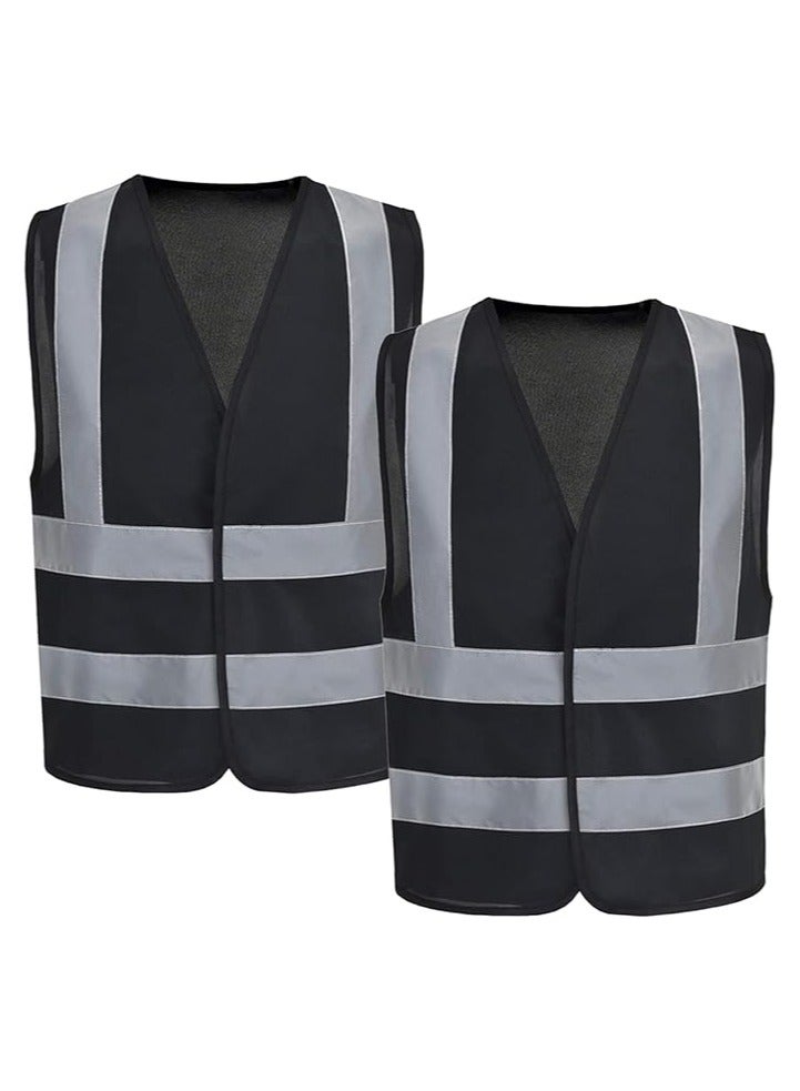 VINSTAR (Pack of 2) Reflective Safety Vest - High Visibility Breathable Day Night Warning Safety Jacket, Traffic Construction Safety Clothing, Vests for Men and Women  - Image 1
