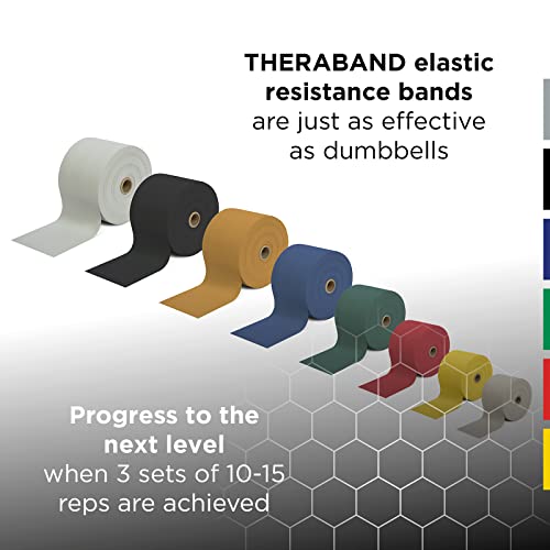 THERABAND Professional Resistance Band, Yellow Level 1 Light, 5 ft Exercise Band for Physical Therapy, Strength Training, Upper and Lower Body Workouts, Yoga and Pilates - Image 5