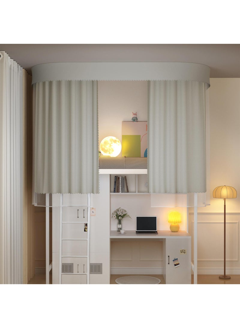 Bluejw ستارة سرير مع مسار انزلاقي مزدوج على شكل حرف U باللون الرمادي - Image 1